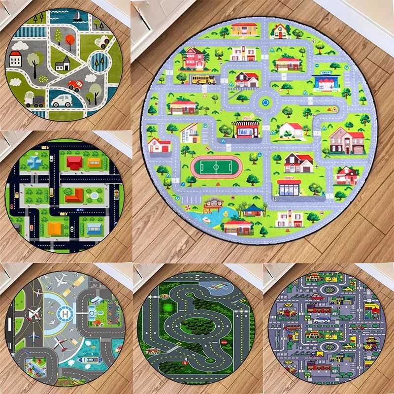 Wholesale Commercial Printing - Train Track Map Circular Carpets Classic