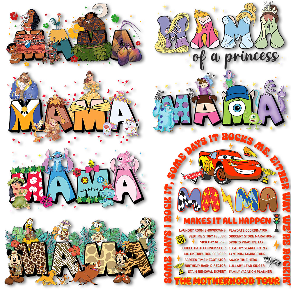 Printable Heat Transfer Vinyl - Mama Princesses Mickey Minnie Cars Heat