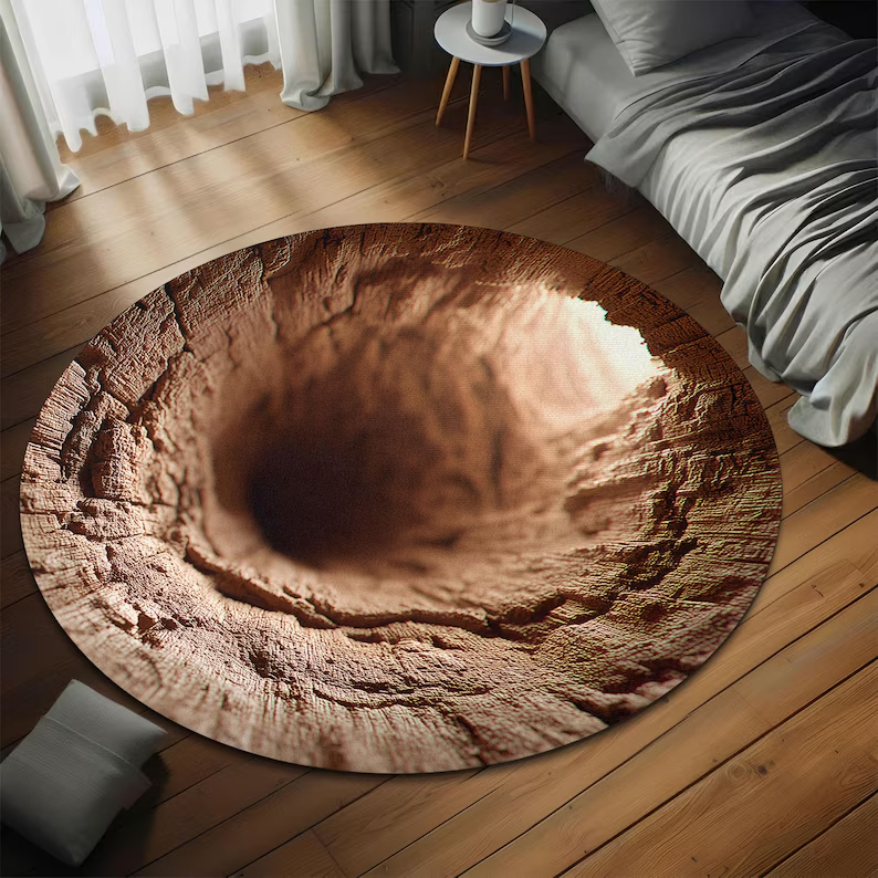 3D Mountain Hole Printed Rug M - مراجعة Wholesale Commercial Printing وسعره