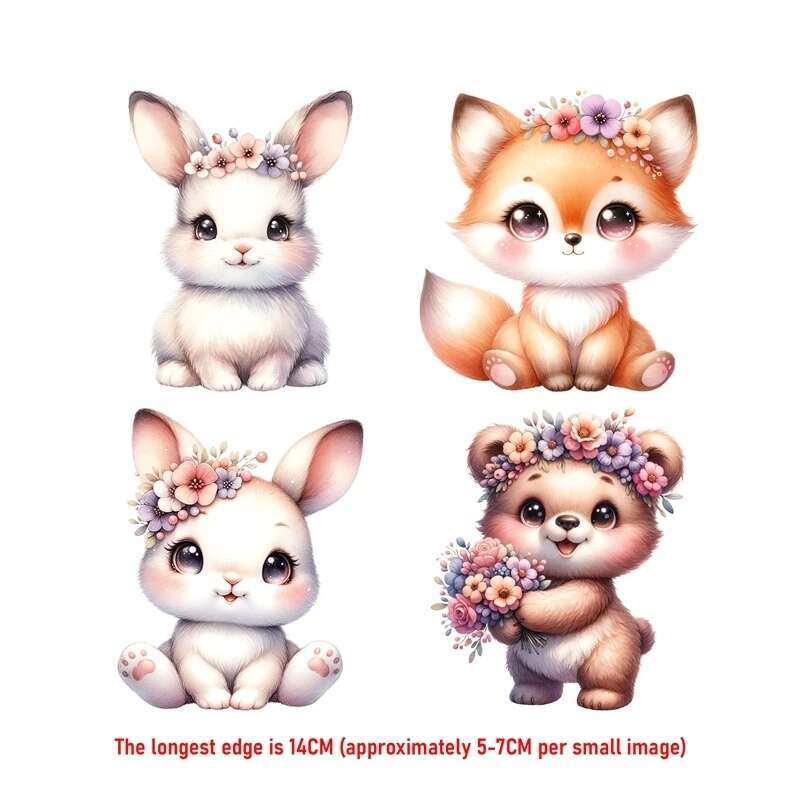 14CM Suit Cute Flower Animal F - مراجعة Printable Heat Transfer Vinyl وسعره