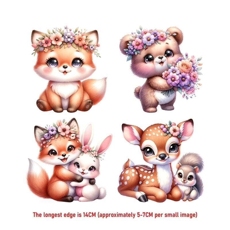 14CM Suit Cute Flower Animal F - مراجعة Printable Heat Transfer Vinyl وسعره