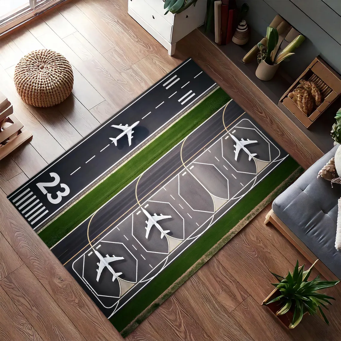 Airport Runway Area Rug Airpla - مراجعة Wholesale Commercial Printing وسعره