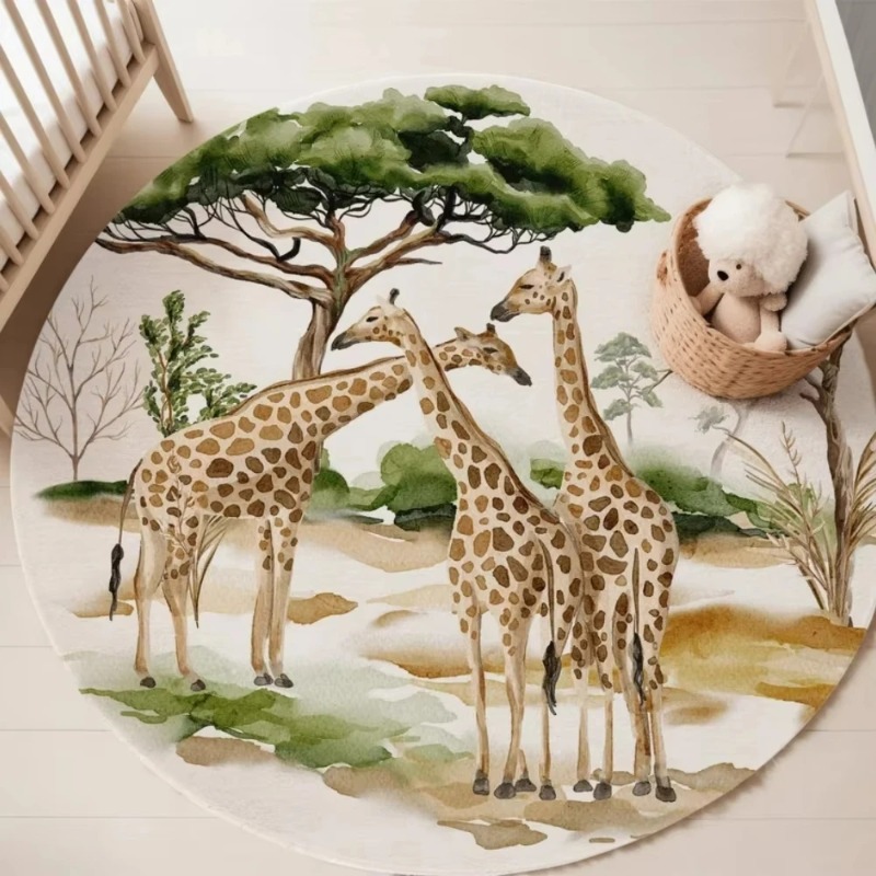 Circular Carpet Zoo Giraffe El - مراجعة Wholesale Commercial Printing وسعره