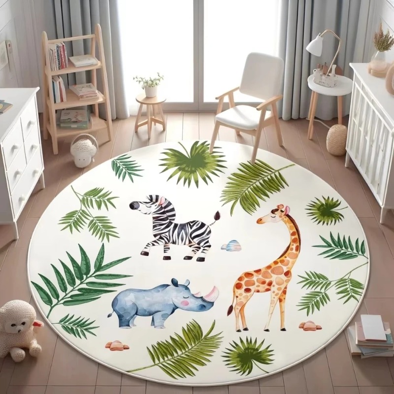 Circular Carpet Zoo Giraffe El - مراجعة Wholesale Commercial Printing وسعره